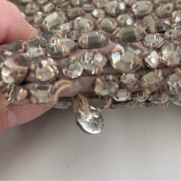 Banana Republic Taupe Beaded Foldable Clutch Bag - 9 3/4”W X 4 1/2”H (Folded) - Picture 6 of 9